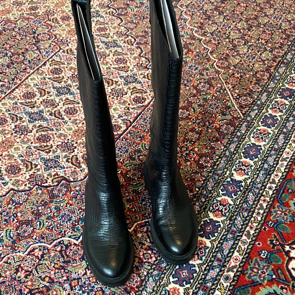 PAIGE Black Heeled Boots